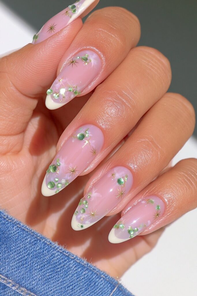 Peridot multi-finish nails
