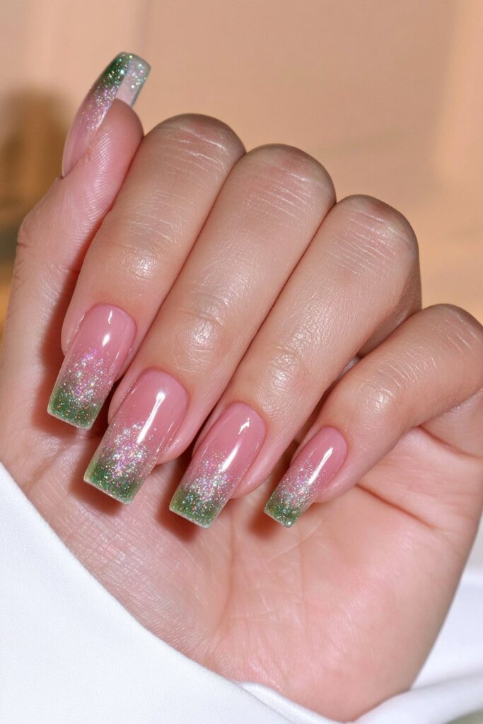 Peridot negative space nails