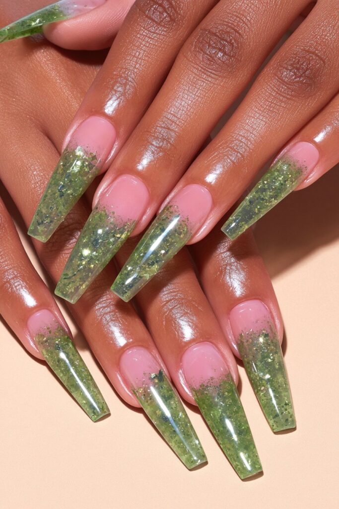 Peridot split nail design