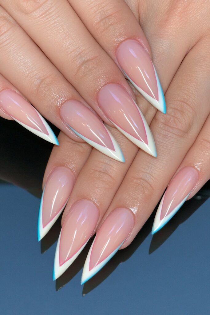 Peridot reverse French nails