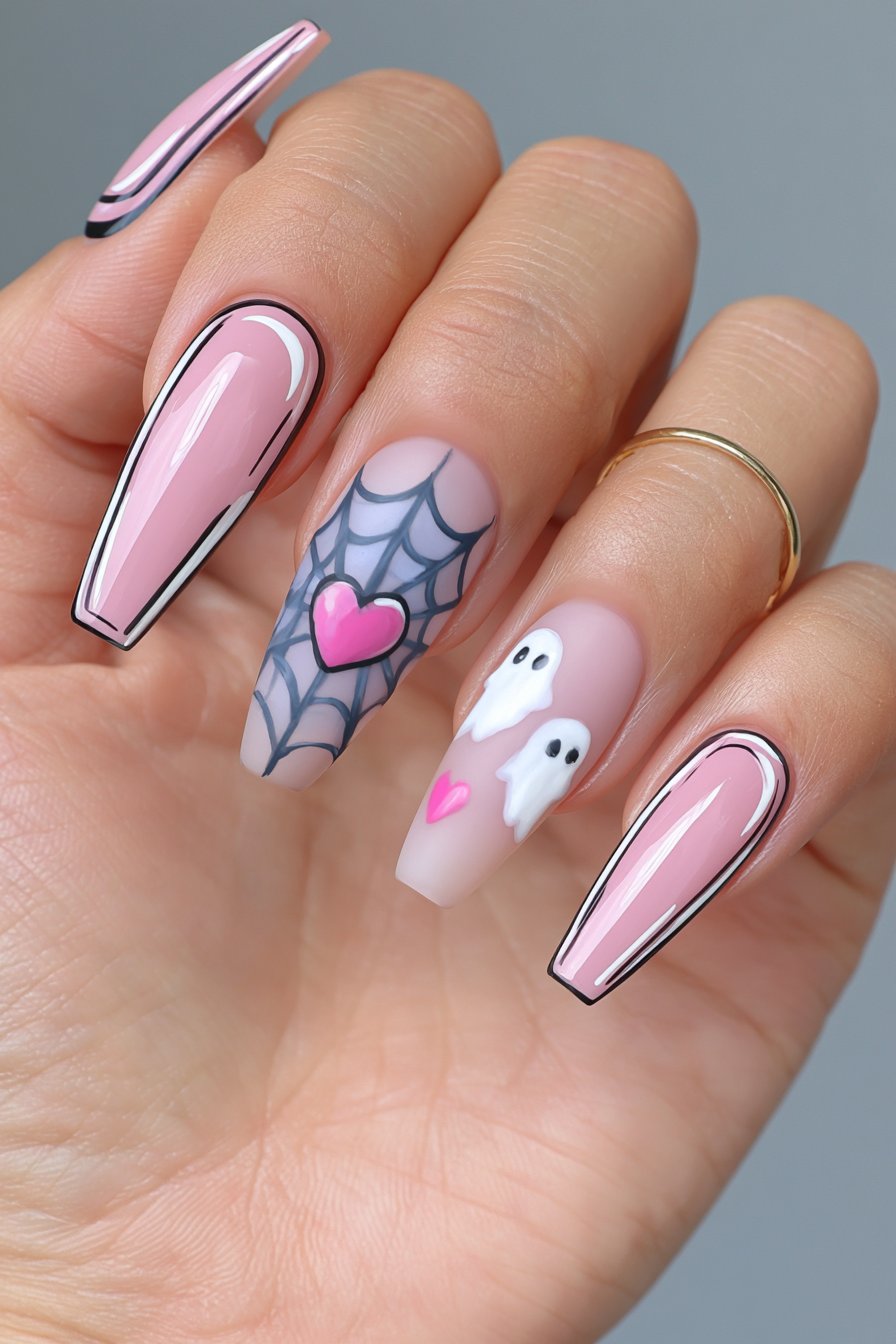 Pink Comic Pop Art Nails