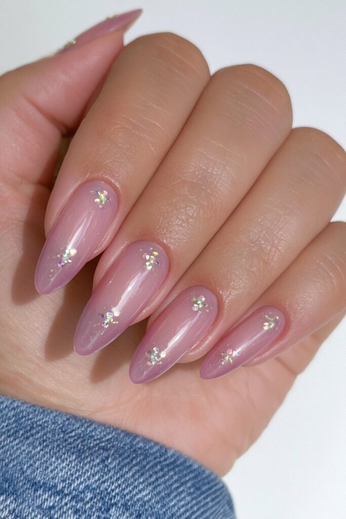 Polka dot accent nails