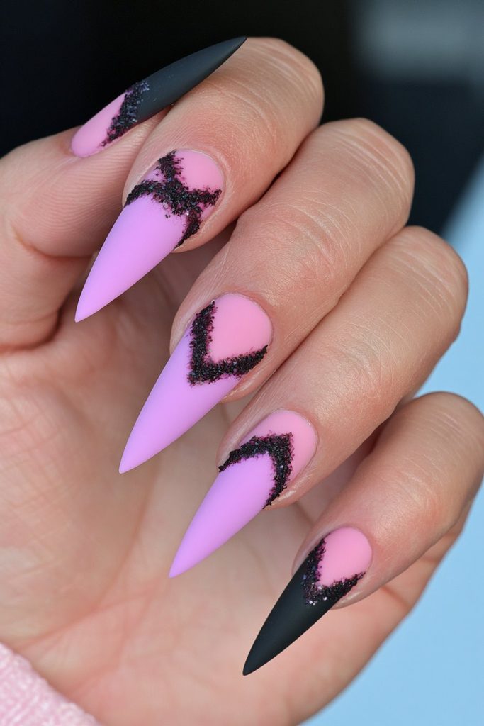 25 Almond Halloween Nails That Are Spooky, Not Over-the-Top 17 Purple black ombré witchy nails