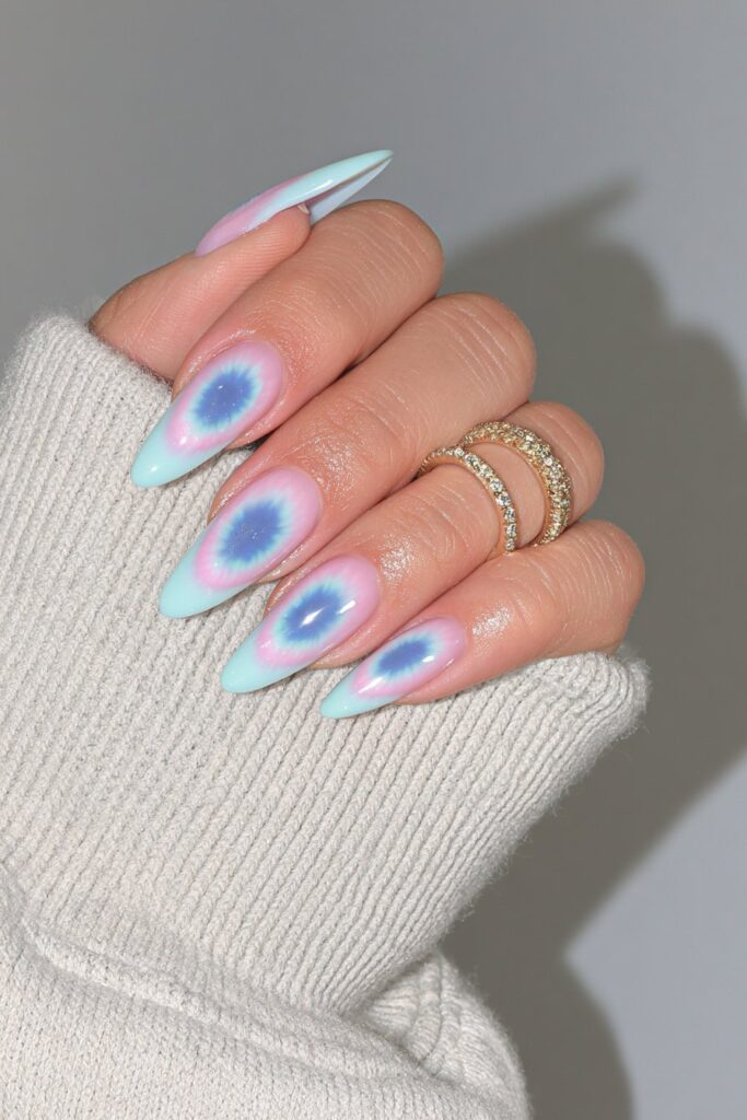 Royal blue aura nails
