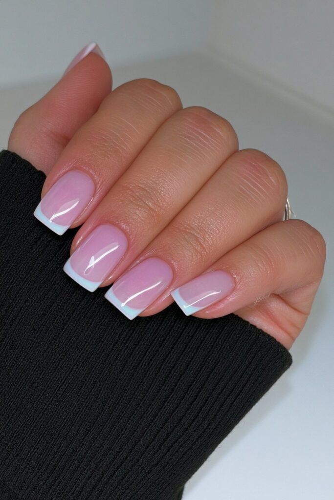 22 Blue Jelly Nail Designs for a Sheer, Glassy Manicure 1 Sheer sky blue jelly nails