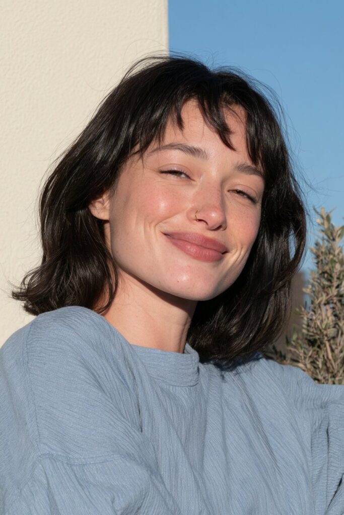 Short wolf cut with wispy ends