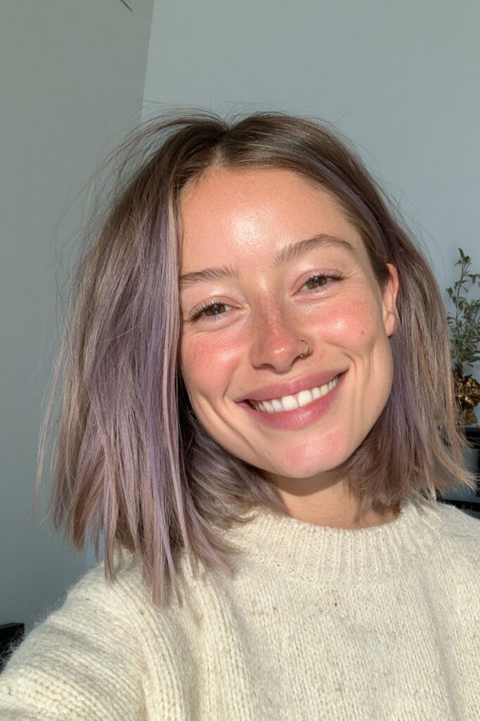 Short pastel color wolf cut