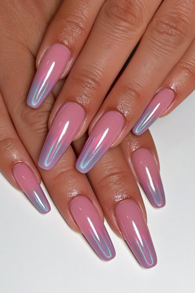 22 Blue Jelly Nail Designs for a Sheer, Glassy Manicure 2 Sky blue jelly ombré nails