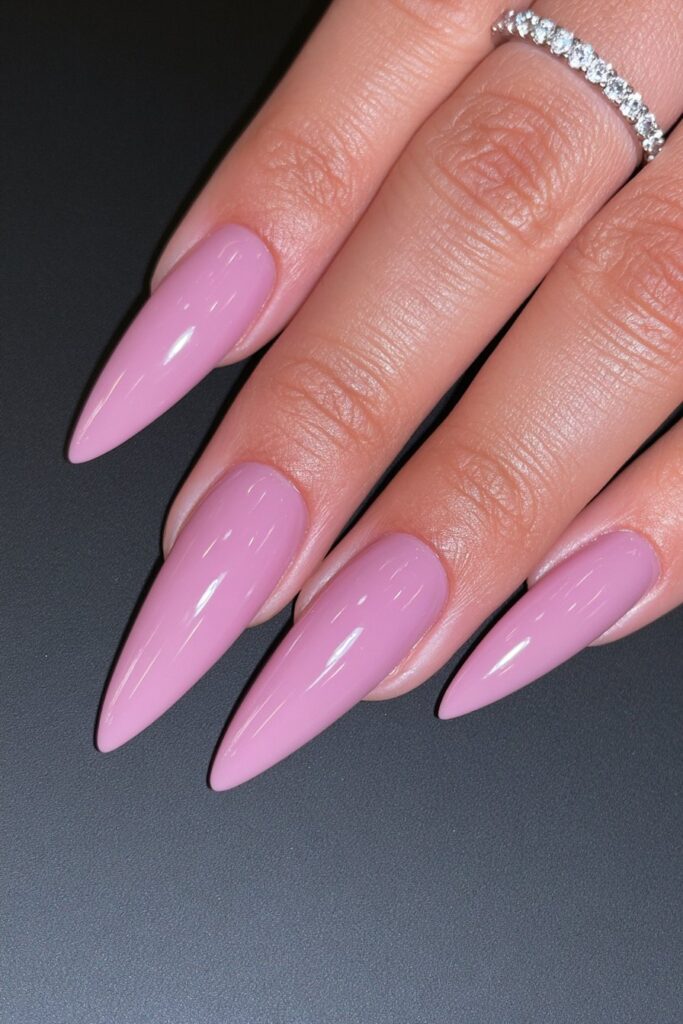 Solid milky pink nails