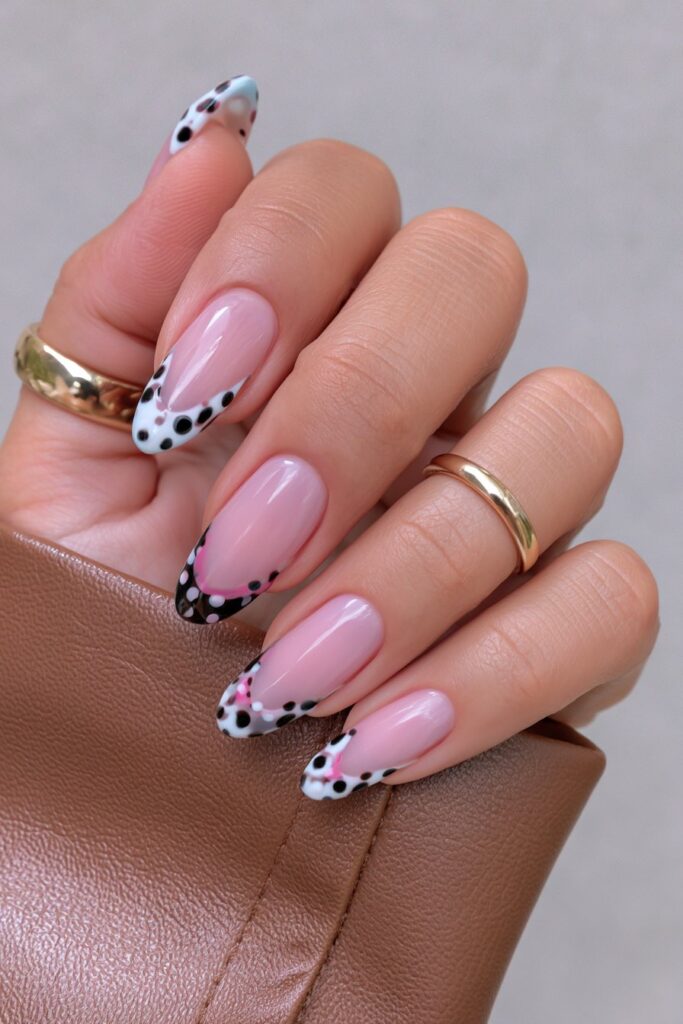 Spotted French manicure design