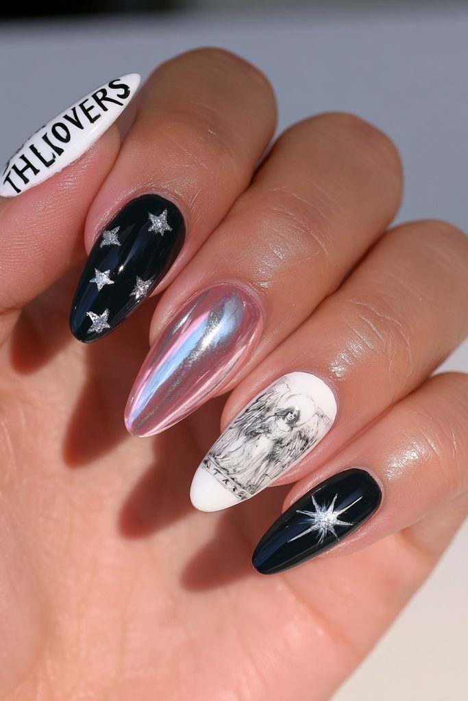 25 Almond Halloween Nails That Are Spooky, Not Over-the-Top 25 Tarot card accent nail design