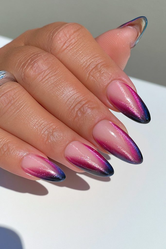 25 Almond Halloween Nails That Are Spooky, Not Over-the-Top 9 Chain-link gothic almond nails