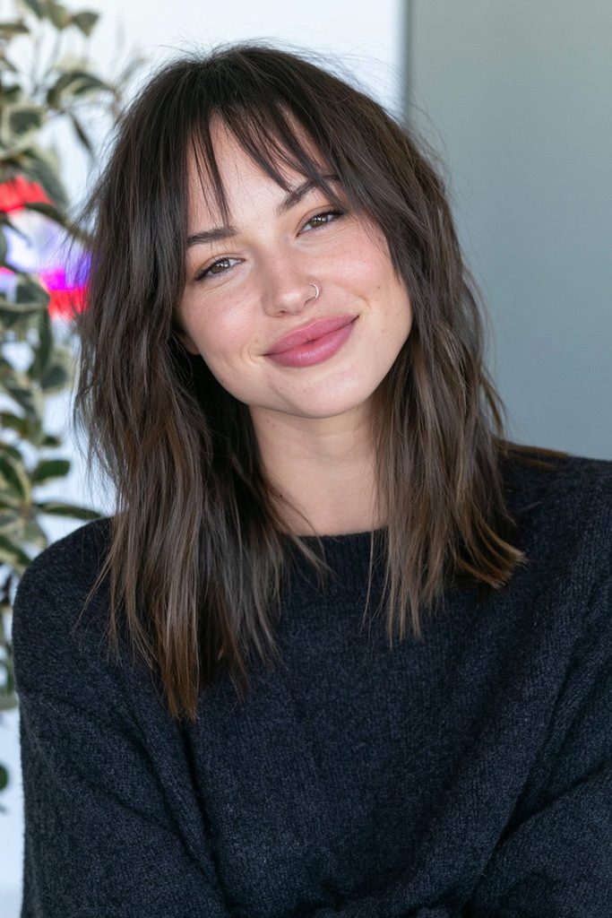 Wolf cut hybrid jellyfish hairstyle with shaggy layered texture