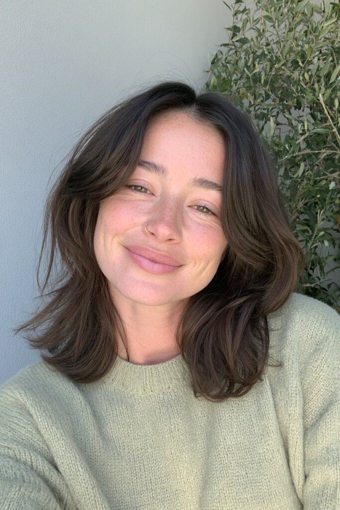 22 Wolf Cuts for Straight Hair with Volume and Texture 5 Wolf cut with curtain bangs
