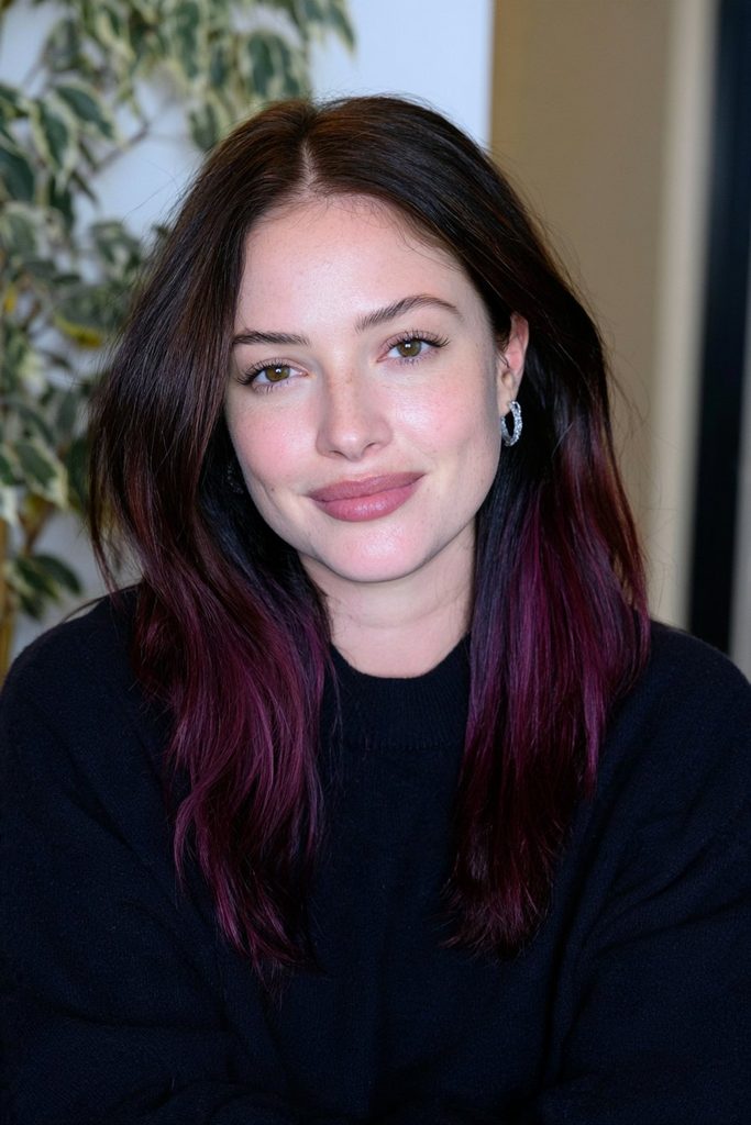 Black cherry ombré hair