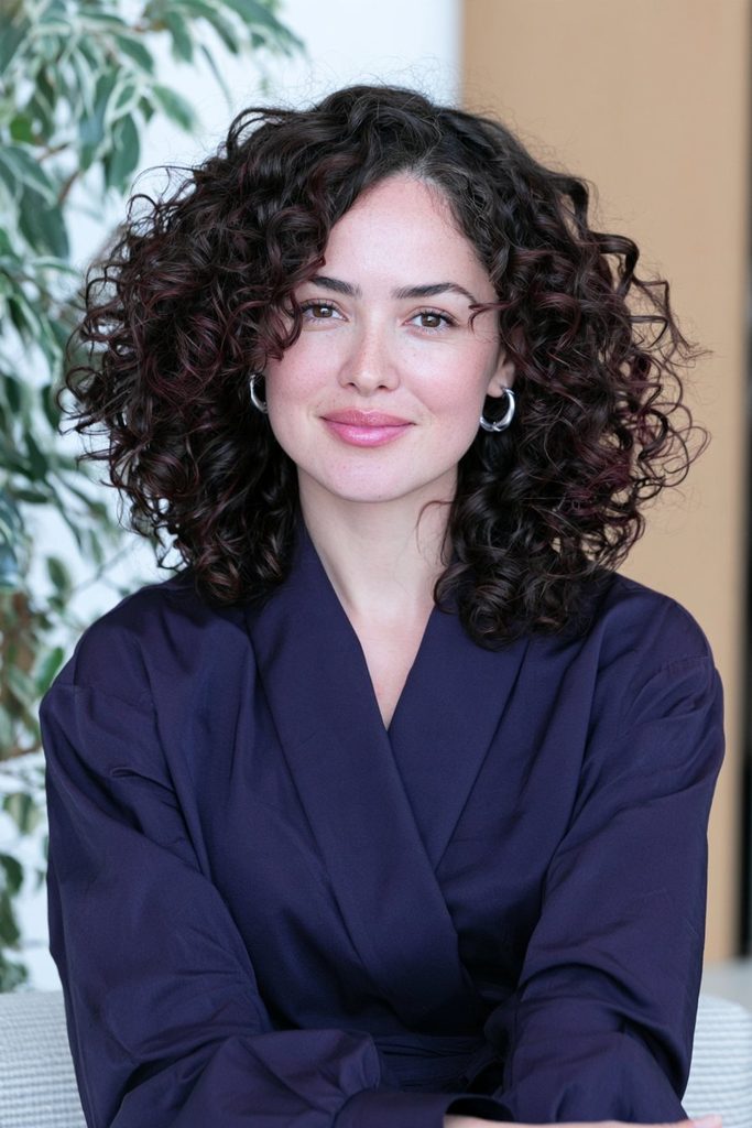 Black cherry natural curly hair