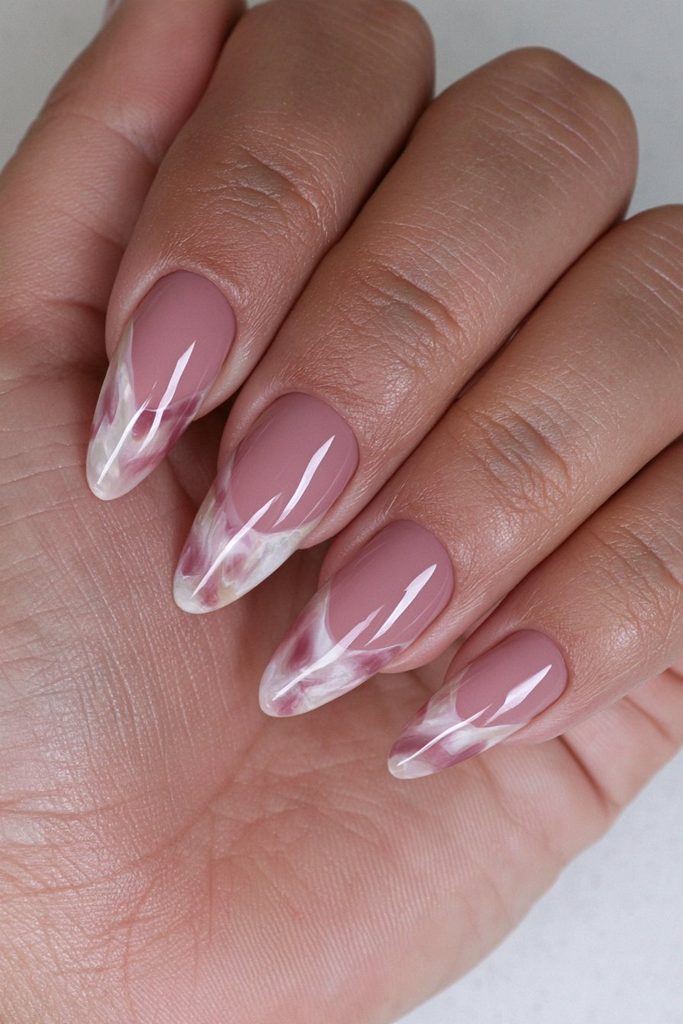 Blonde honey cream tortoiseshell nails