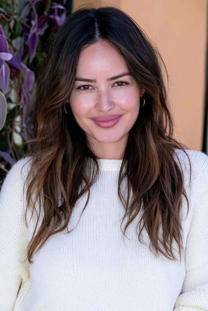 Caramel ribbon chai brunette hair