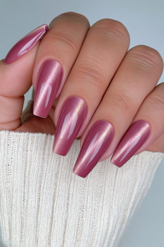 Coffin nails with luminous magnetic cat-eye shimmering dimension