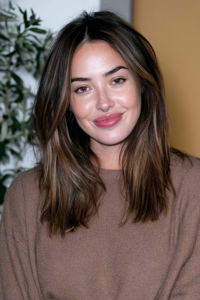 Chocolate chai balayage hair