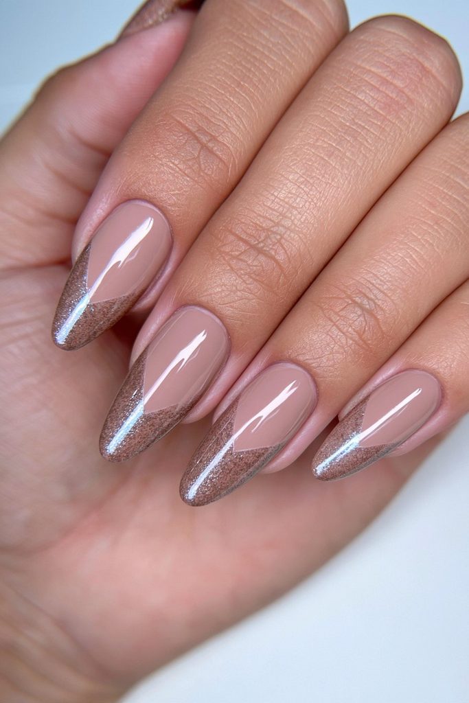 22 Hot Chocolate Nails to Warm Up Your Cozy Season Manicure 8 Chocolate chrome glossy nails