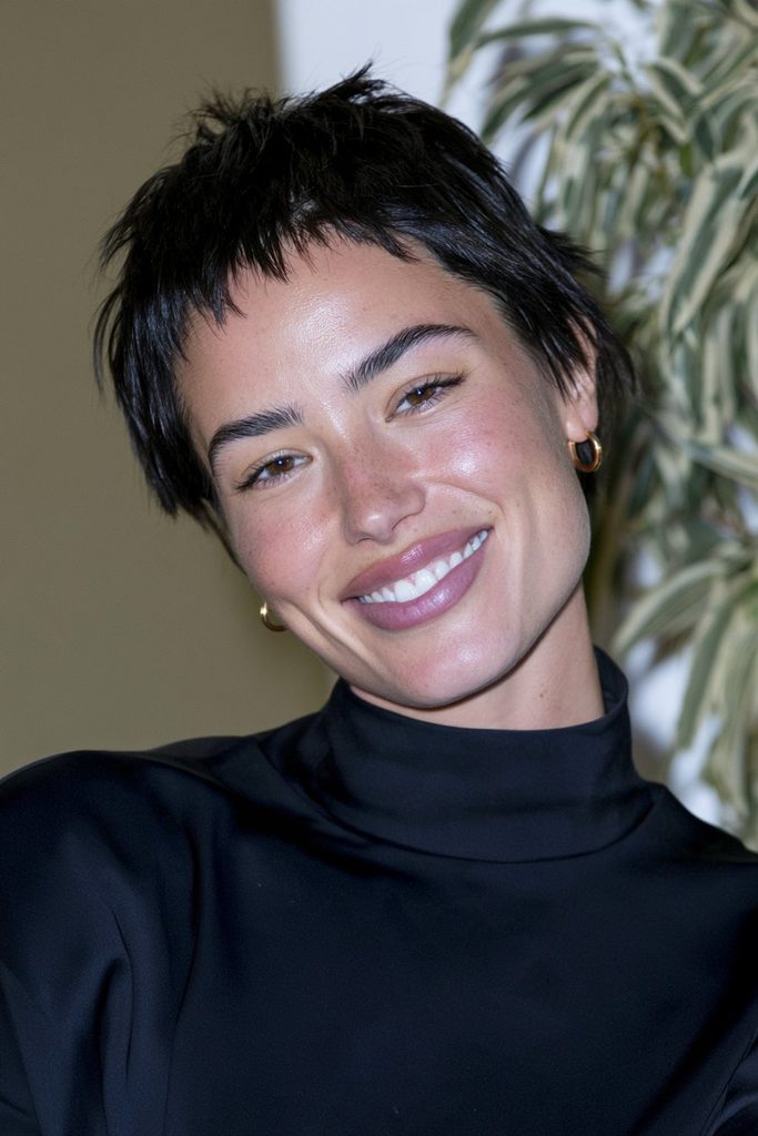 Choppy pixie bob micro bangs