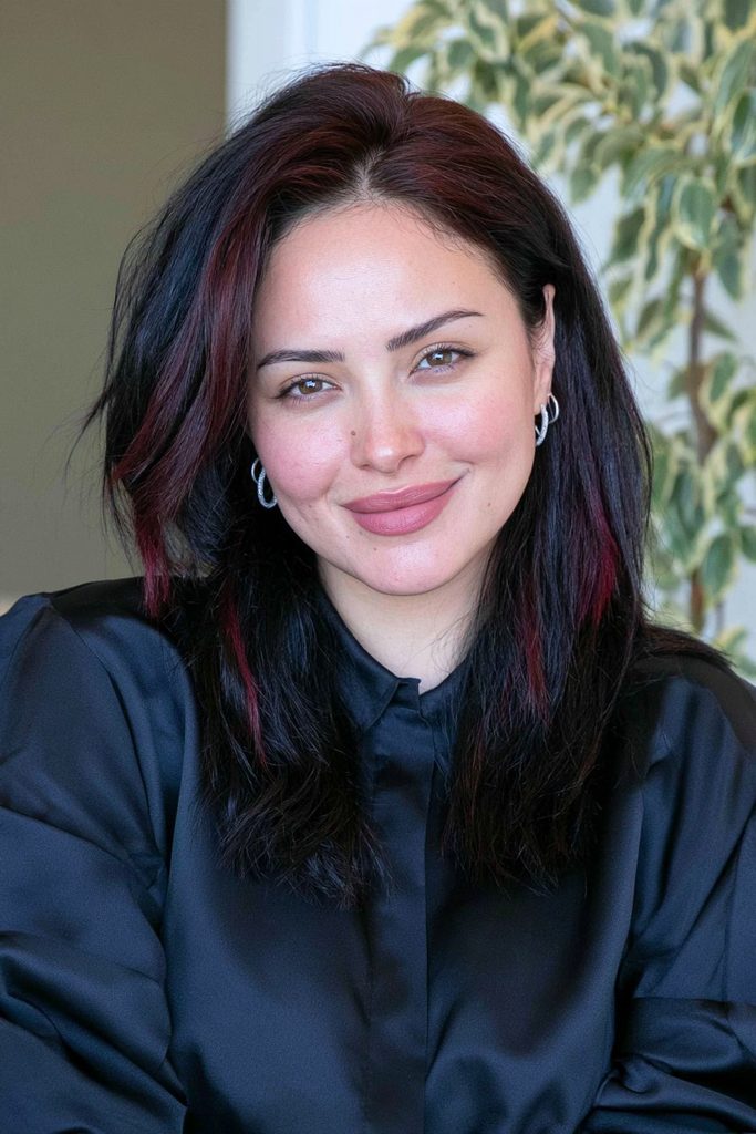 Chunky black cherry highlights