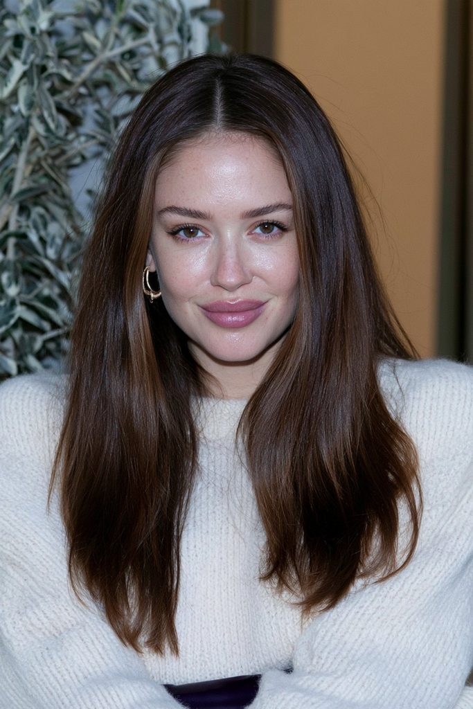 Classic all-over maple brown hair
