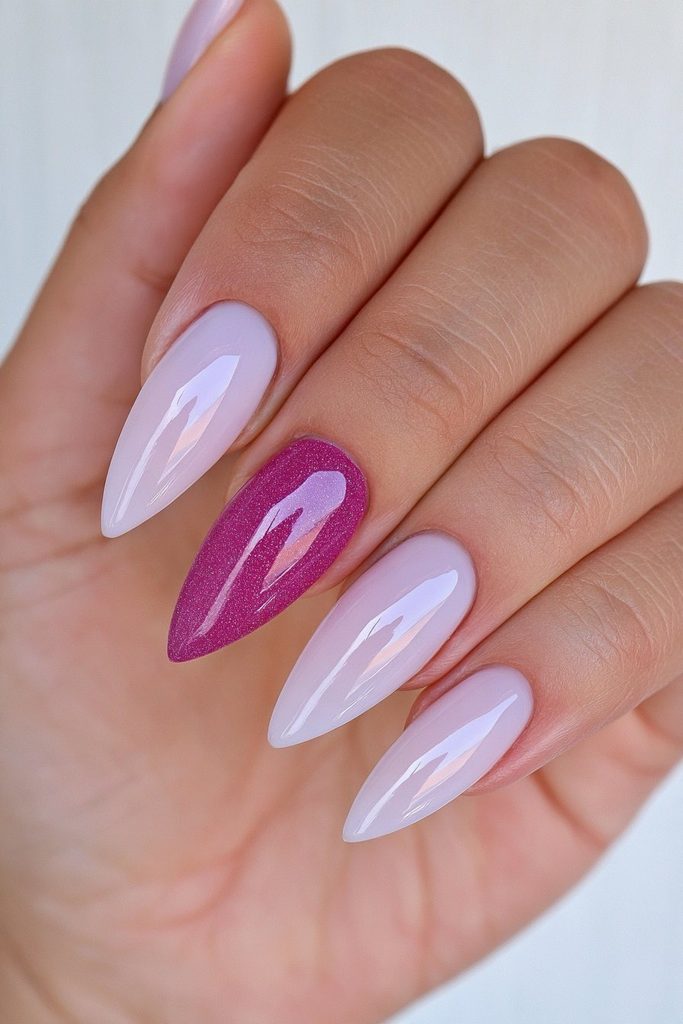 Cranberry accent nail design