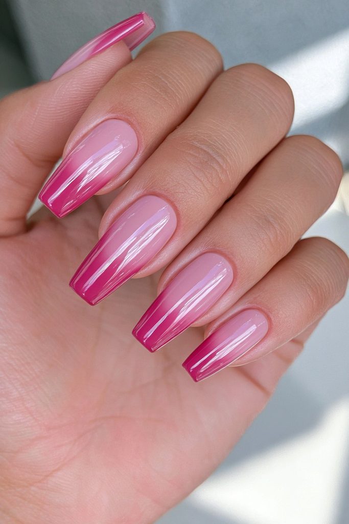 Rich cranberry coffin shaped nails