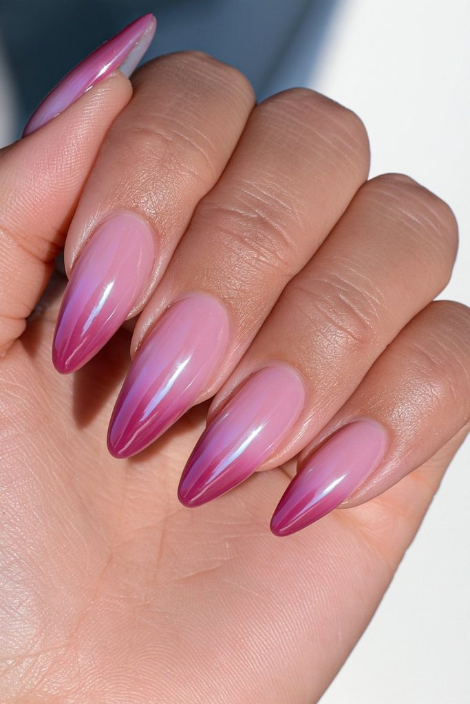 25 Cranberry Nail Ideas for a Rich, On-Trend Manicure 6 Soft cranberry ombre nail gradient