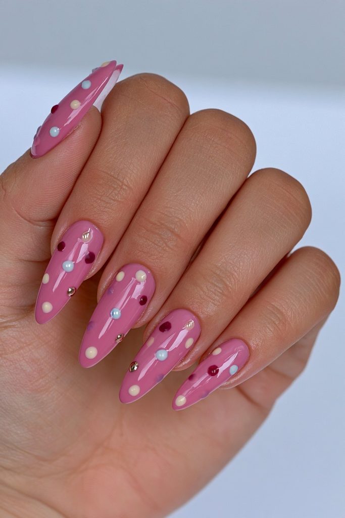 25 Cranberry Nail Ideas for a Rich, On-Trend Manicure 22 Playful cranberry polka dot nails