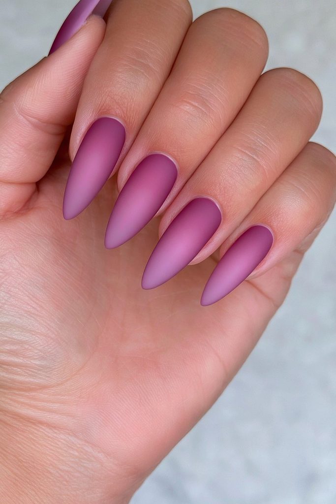 Cranberry velvet matte nail finish