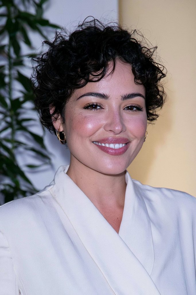 Curly pixie bob hairstyle