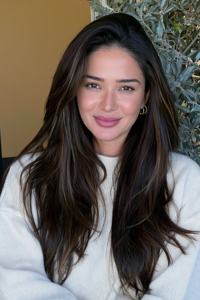 25 Espresso Hair Color Ideas: Rich, Warm & Effortlessly Chic 14 Espresso caramel ribbon highlights