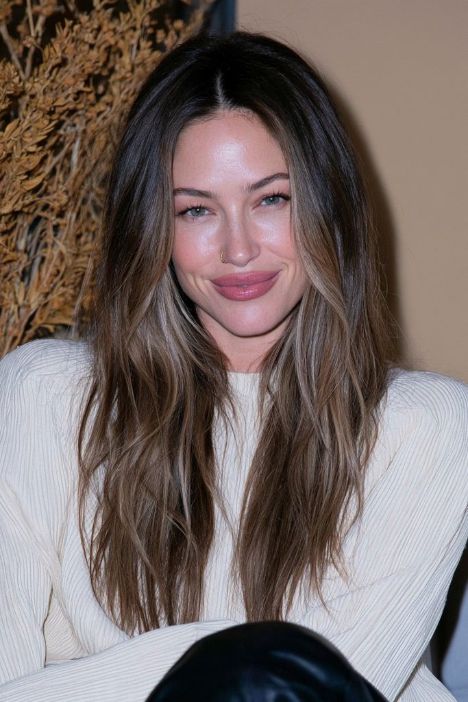 Golden chai balayage hair