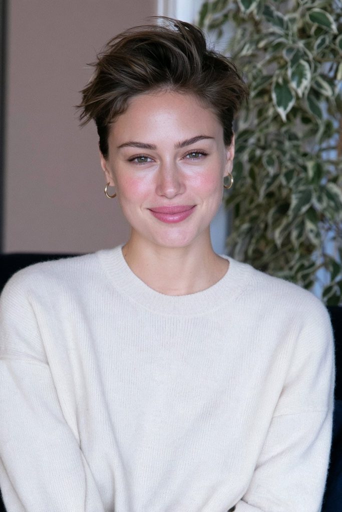 Maple brown pixie hair