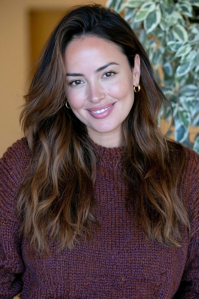 Maple brown copper undertone hair