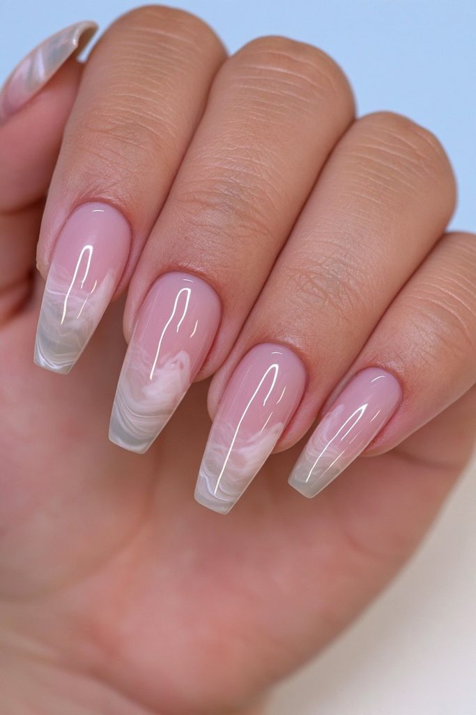 Marble mist ghost coffin nails