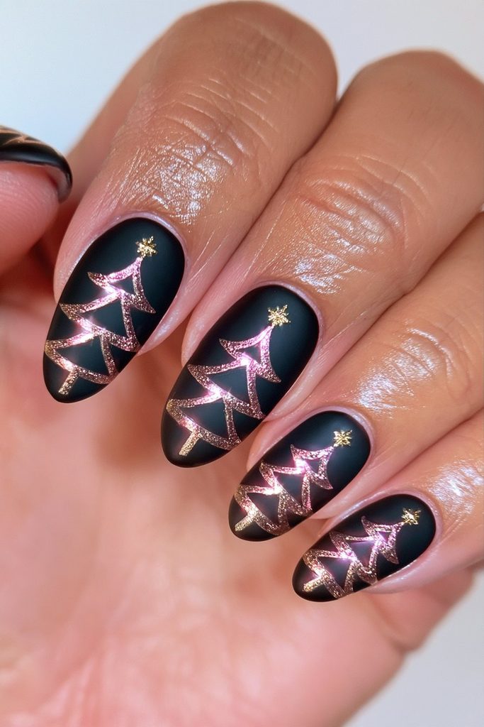 Matte black gold Christmas tree