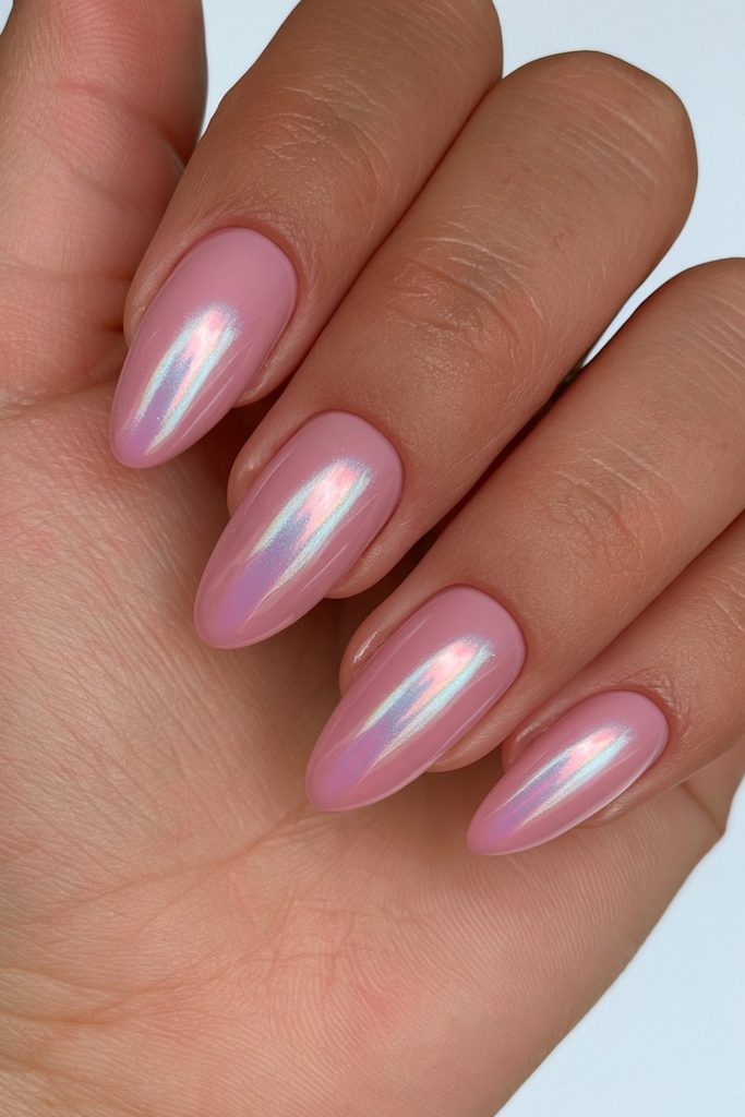 20 Soft, Glossy Sugar Plum Nails for Short Lengths 2 Milky sugar plum manicure nails