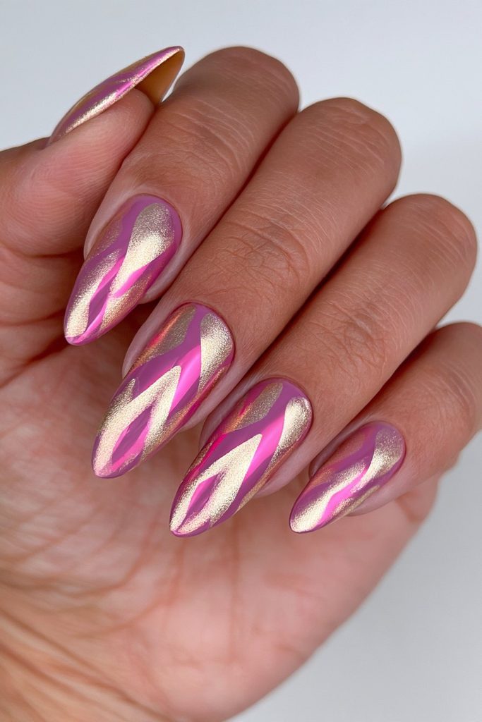 Mirror gold chrome deep red