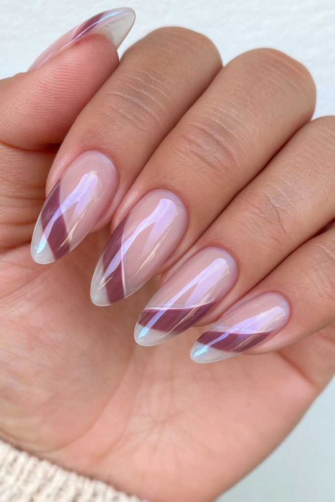 22 Hot Chocolate Nails to Warm Up Your Cozy Season Manicure 17 Negative space cocoa brown nails