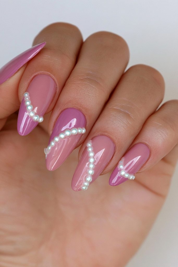 20 Soft, Glossy Sugar Plum Nails for Short Lengths 16 Sugar plum pearl accent nails