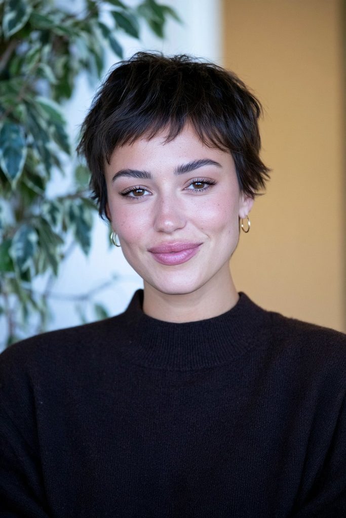 Pixie bob with micro fringe