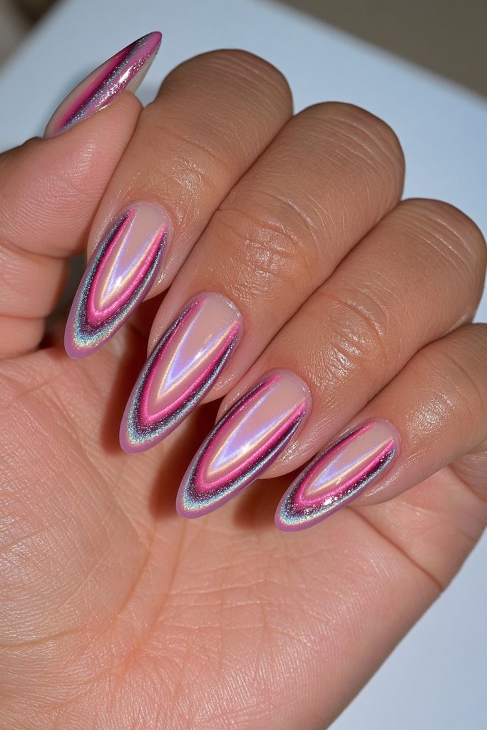 20 Soft, Glossy Sugar Plum Nails for Short Lengths 5 Plum cat-eye velvet nails