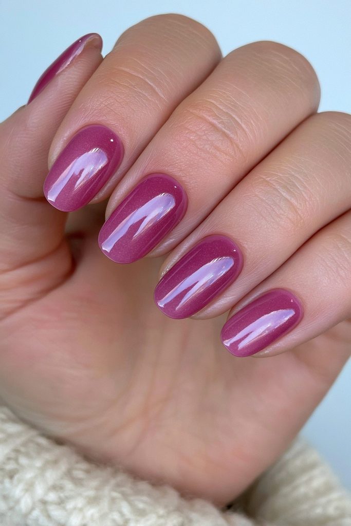 20 Soft, Glossy Sugar Plum Nails for Short Lengths 10 Short oval solid plum nails
