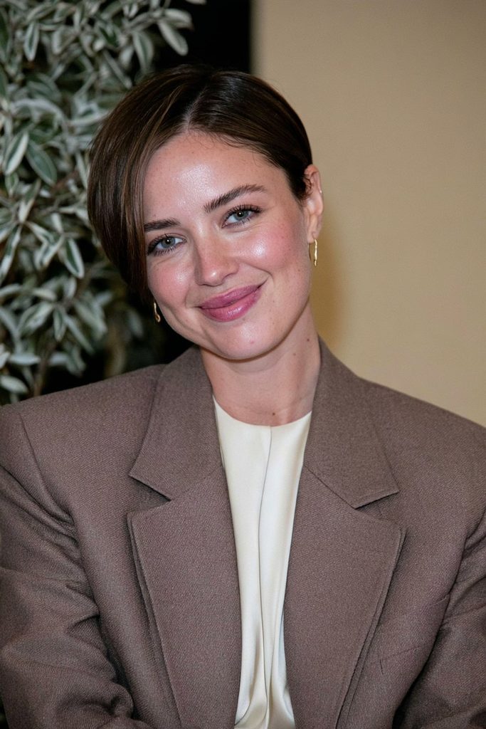 Side-swept pixie bob hairstyle