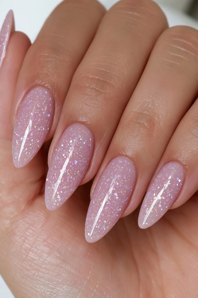 20 Soft, Glossy Sugar Plum Nails for Short Lengths 19 Sugar-dusted sparkling plum nails