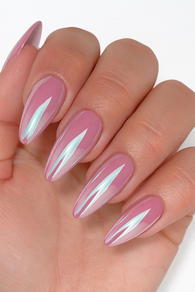 20 Soft, Glossy Sugar Plum Nails for Short Lengths 3 Sugar plum chrome finish nails